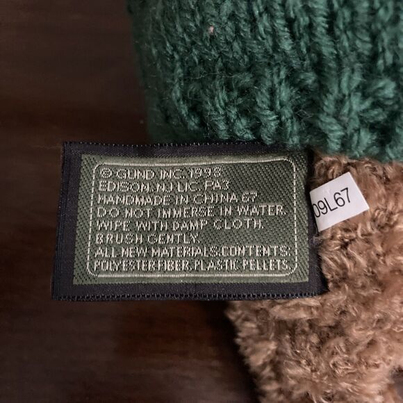 GUND 100 YEARS CELEBRATION Teddy Bear 9676 PLUSH 1998 NWT GREEN SWEATER - Picture 12 of 16